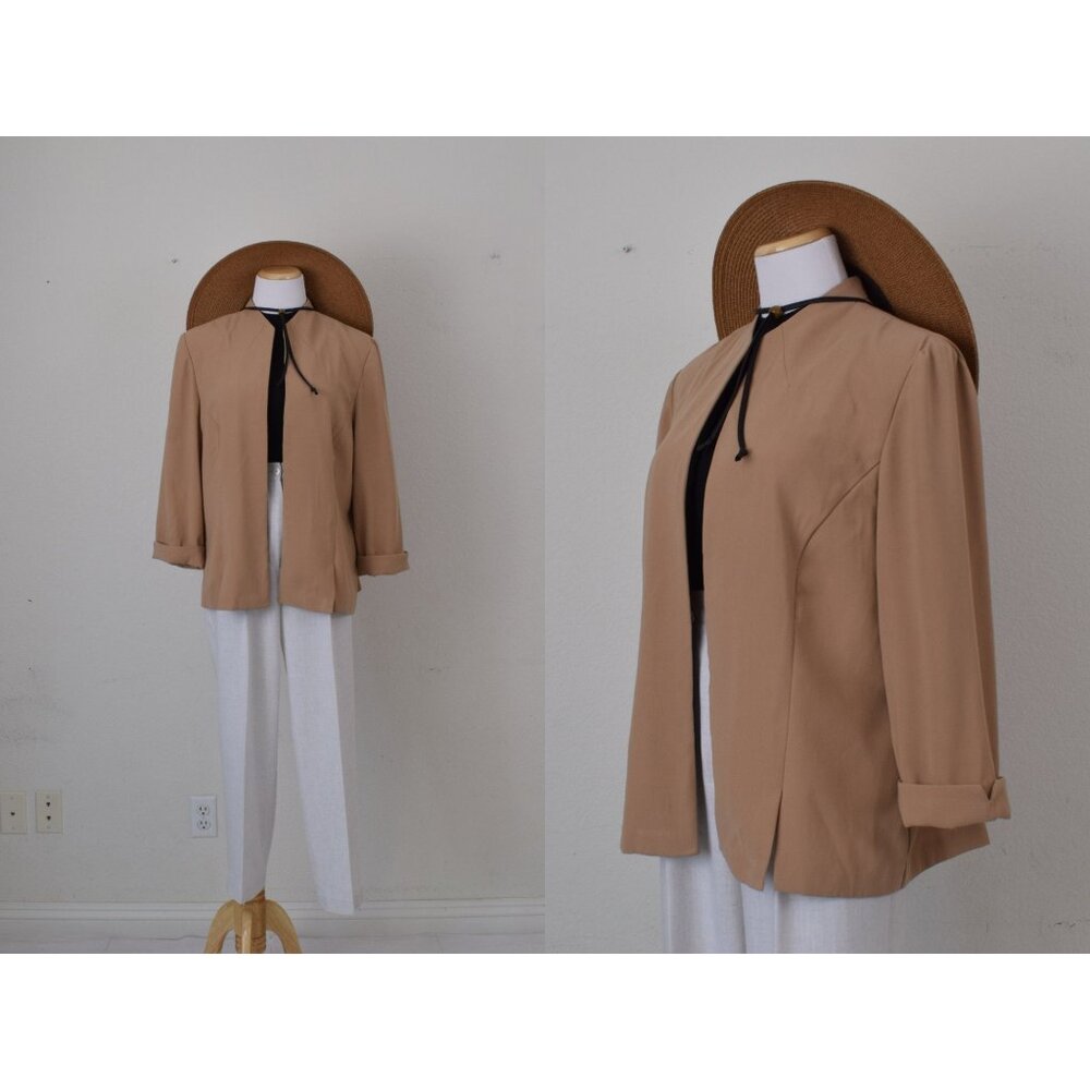 Vintage 00s Tan Polyester Lighweight Jacket‎ size 18